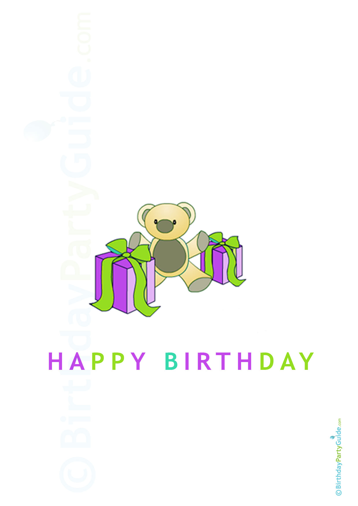 Happy Birthday Card Bear a   Gift