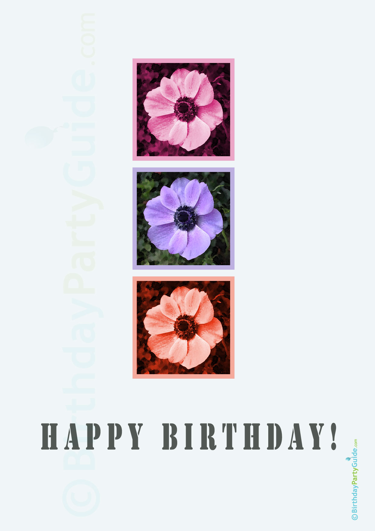 Happy Birthday Card Flowers