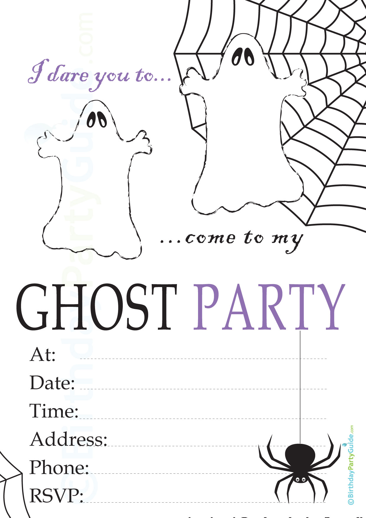 Invitation to Ghost Party