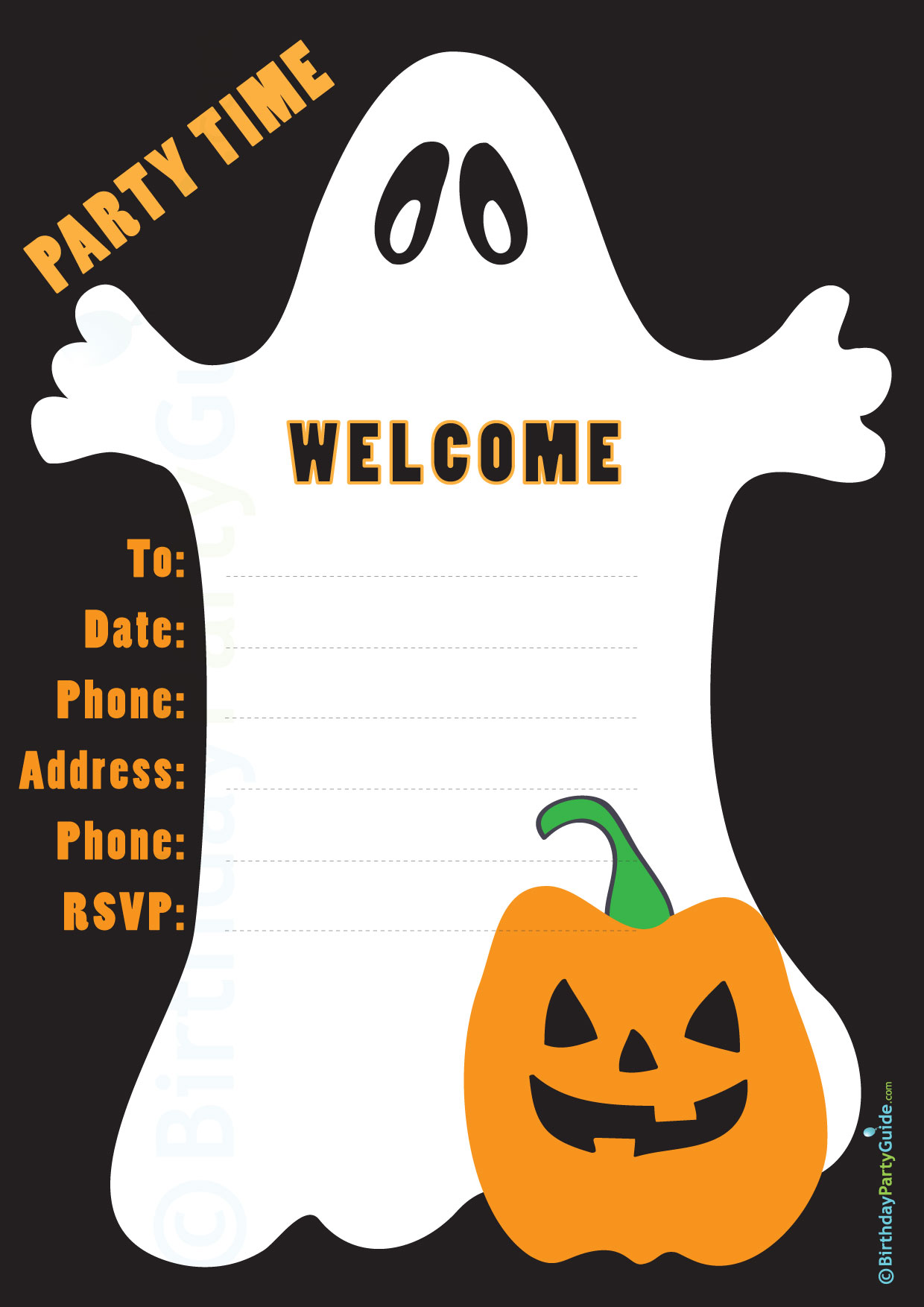 Ghost Halloween Party Invitation