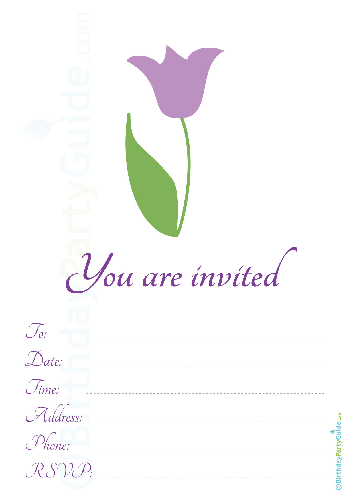 Tulip Invitation Card