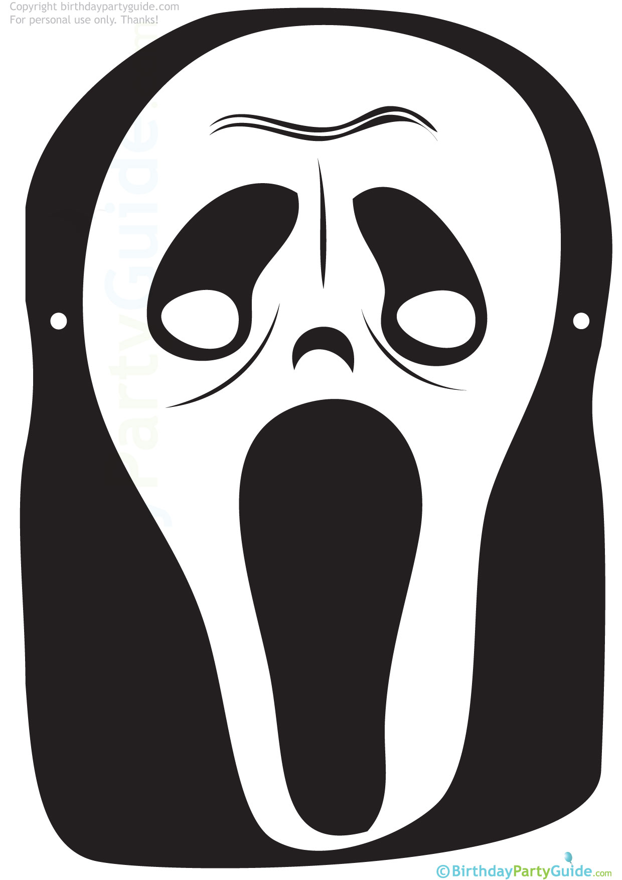 Printable Ghost mask Template