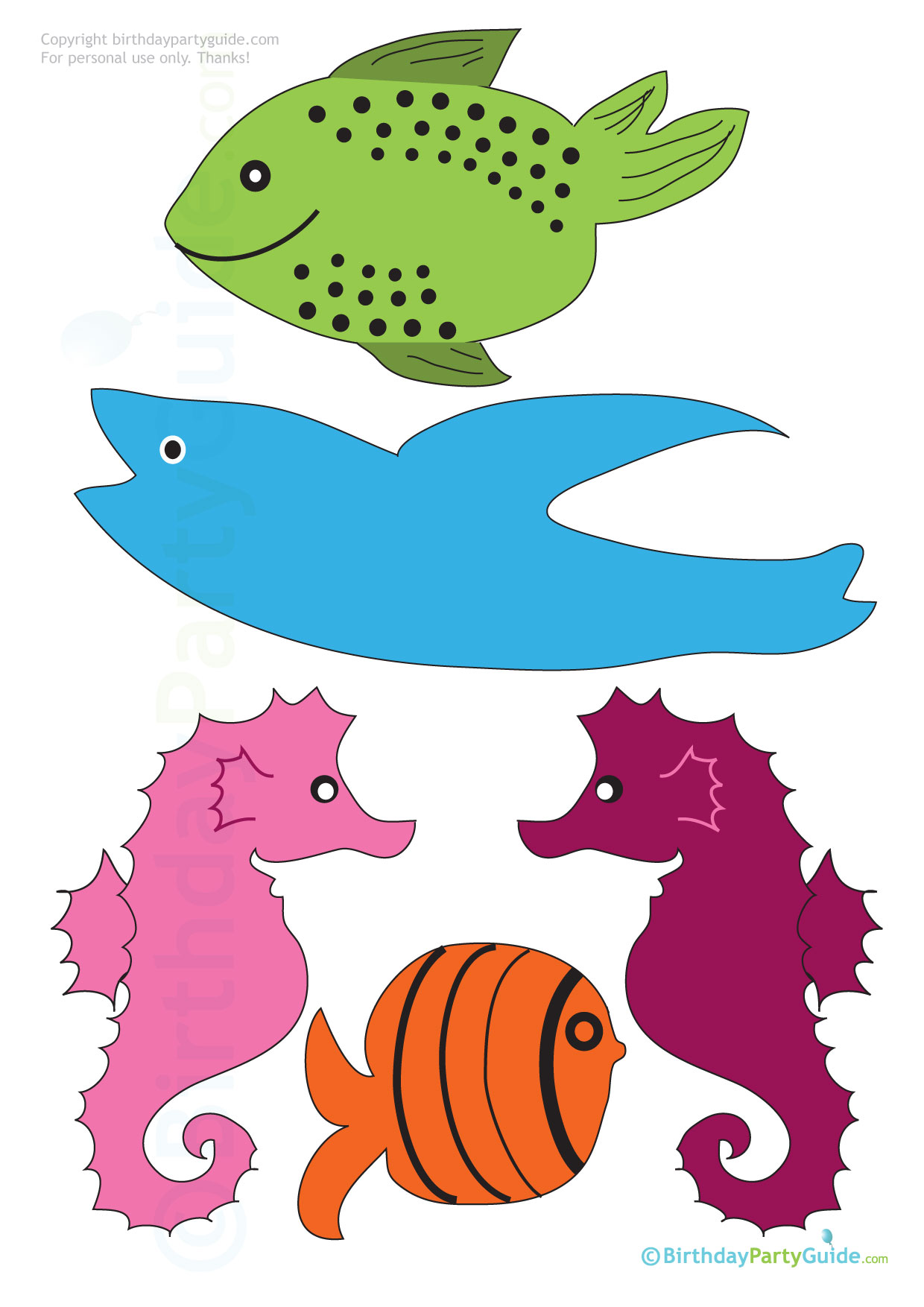 Printable Sea Animals Template